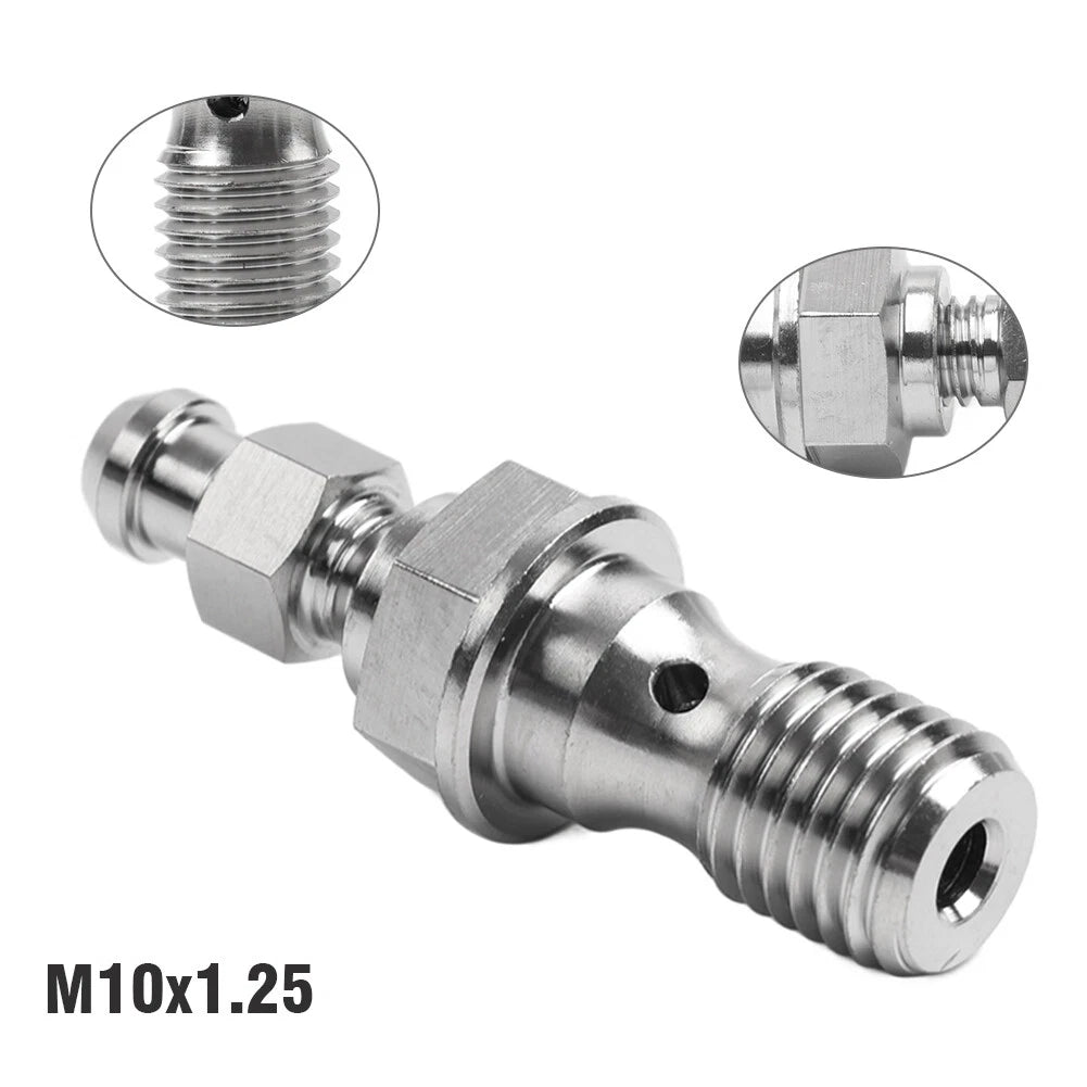 M10x1.25 Titanium Banjo Bolt with Bleed Valve for Brake Caliper