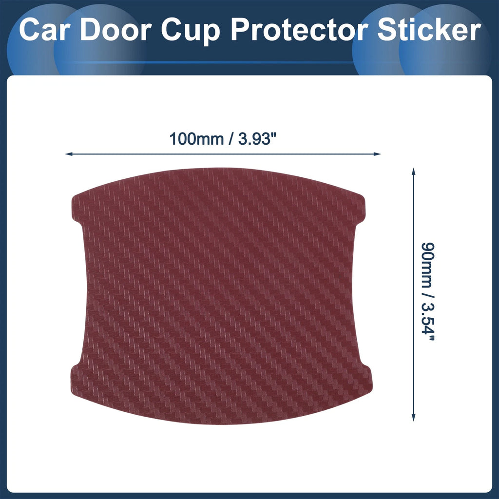 3D Car Door Handle Scratch Protector for (90x100mm, Wine Red)