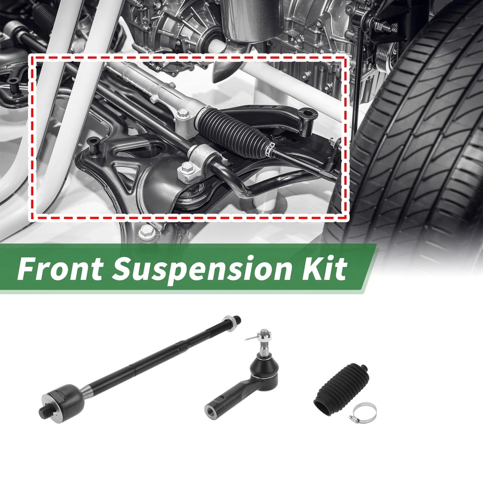 6pc Front Suspension Tie Rod End Kit Inner Outer with Boot for Pontiac Torrent (2005–2009)