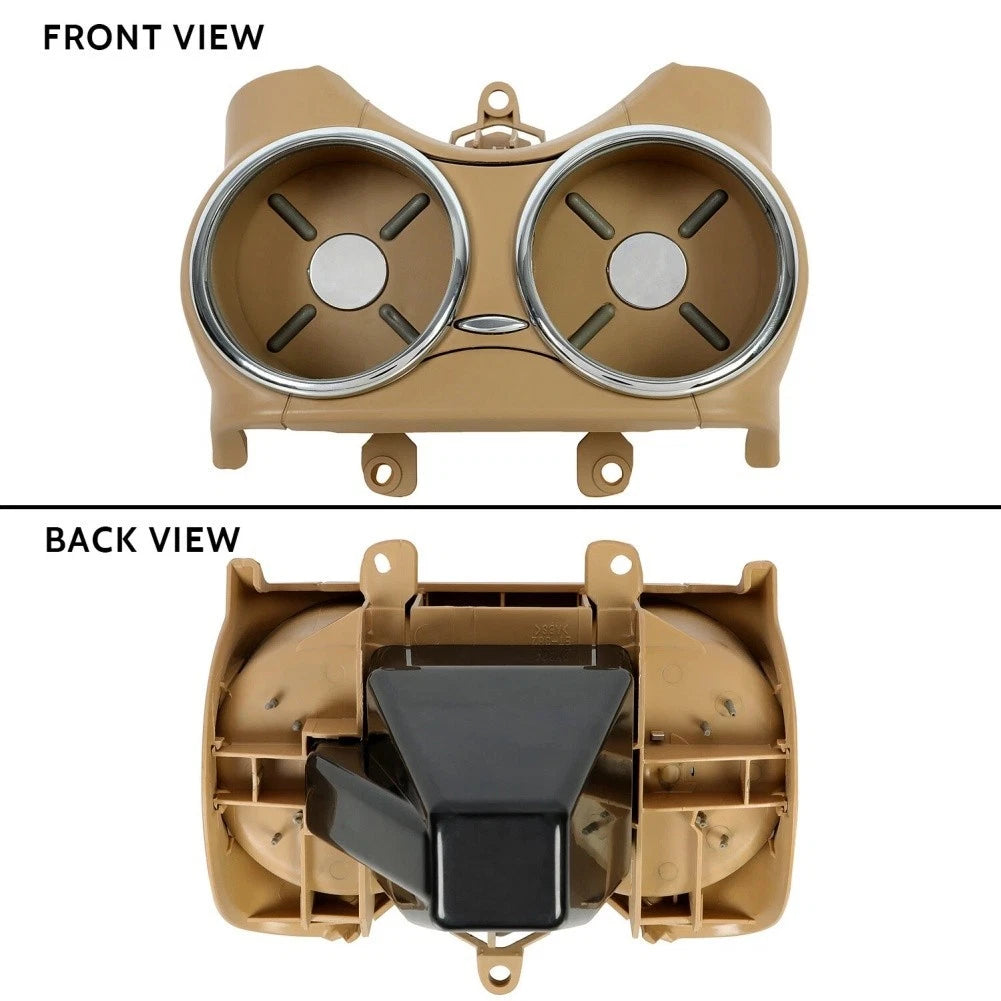 Front Dual Cup Holder Tan Compatible with For Mercedes-Benz CLS63 2007