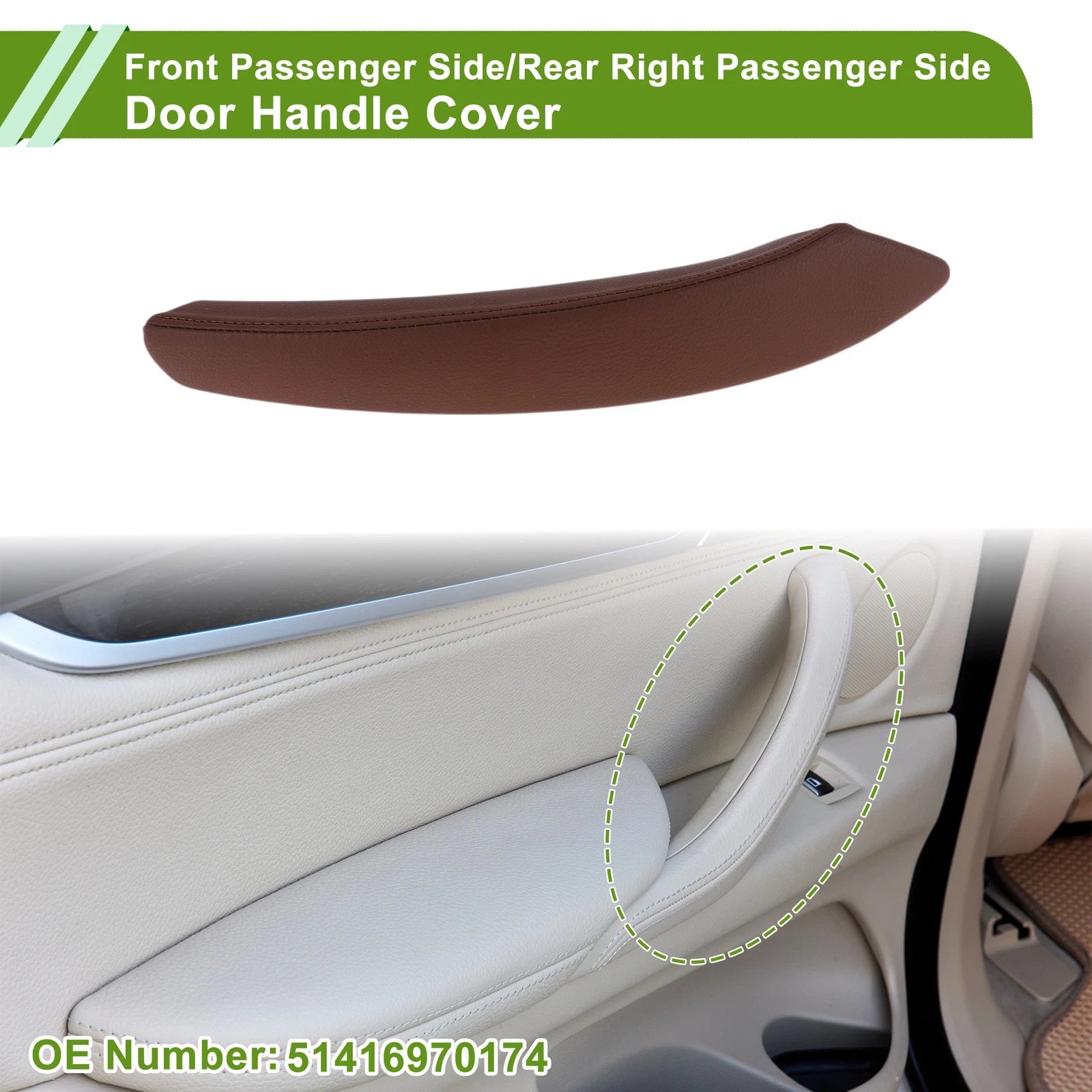Door Panel Handle Pull Trim Cover Replacement for BMW X5 (2008–2013)