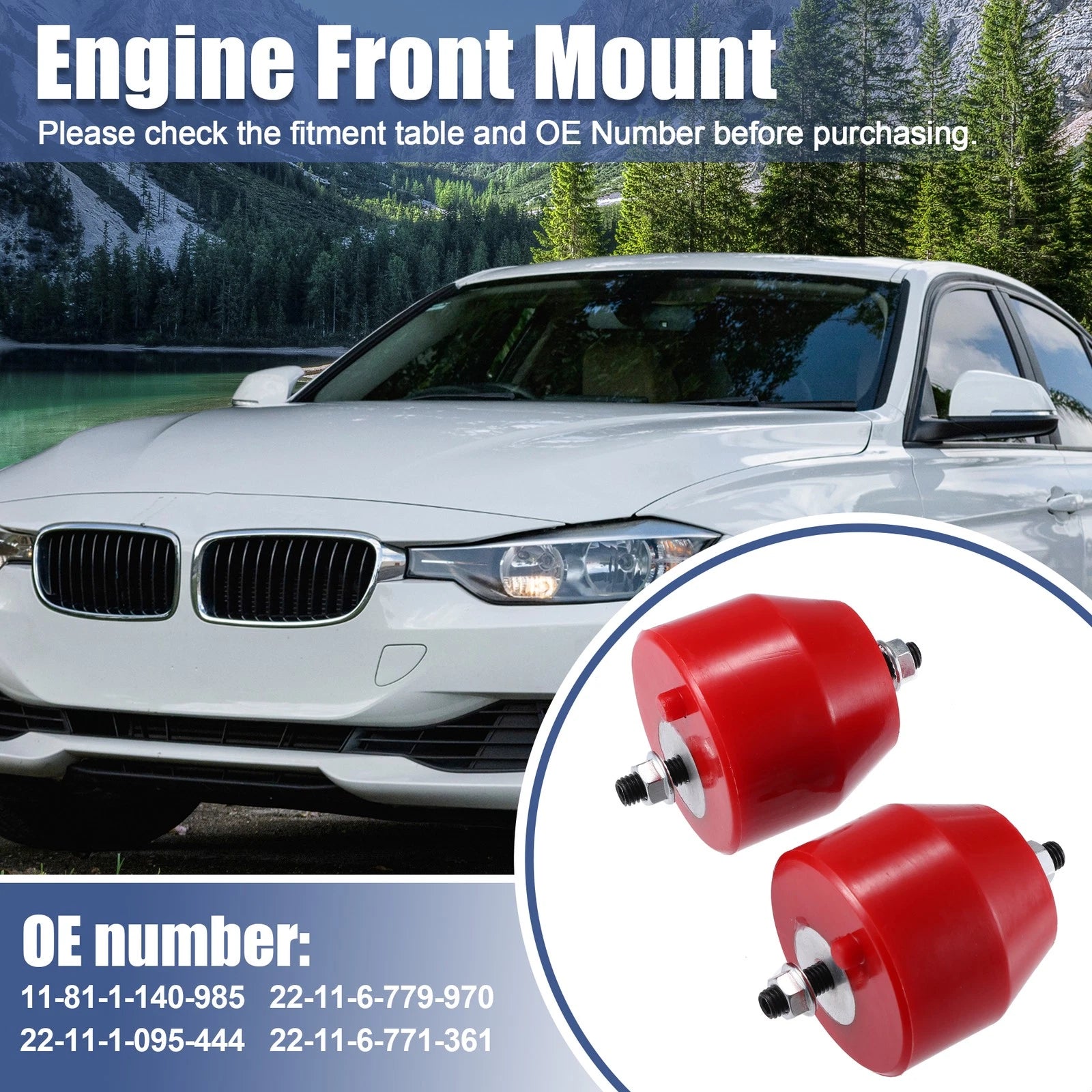 Front Engine Motor Mount Replacement Set for BMW E36 (1992–1999)