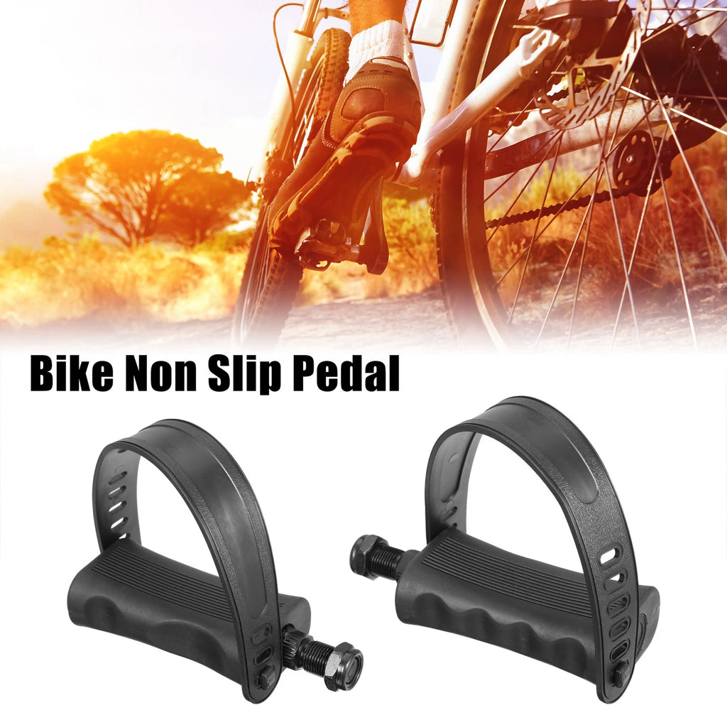 Exercise Bike Pedals Pair with Straps 9/16 Inch Spindle for Cycling