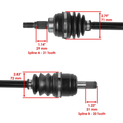 Front Left Right Complete CV Joint Axle for Honda Fourtrax 300 TRX300FW (1988–2000)