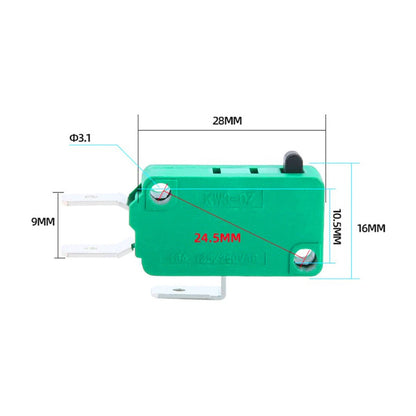 2Pcs Hinge Lever Type Microswitch KW3-OZ 16A 125/250VAC