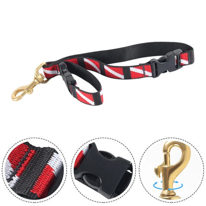 Heavy Duty Scuba Diving Lanyard with Brass Buckle and Quick Release Hook