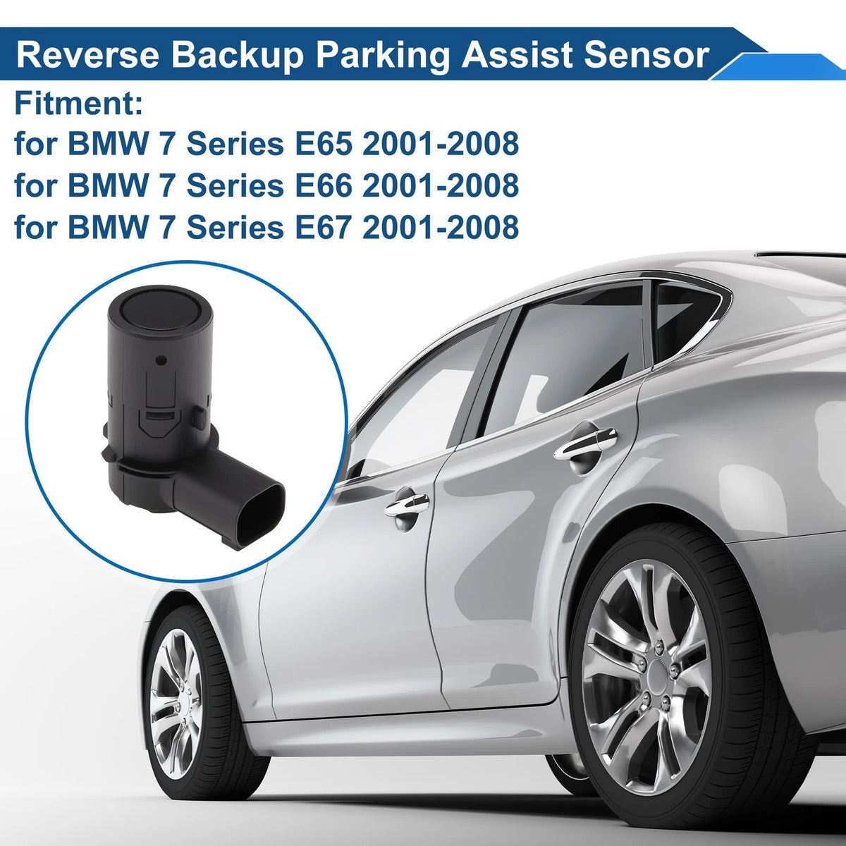 1 Pc Reverse Backup Parking Sensor for BMW 7 Series E65 (2001–2008) No.66206989155