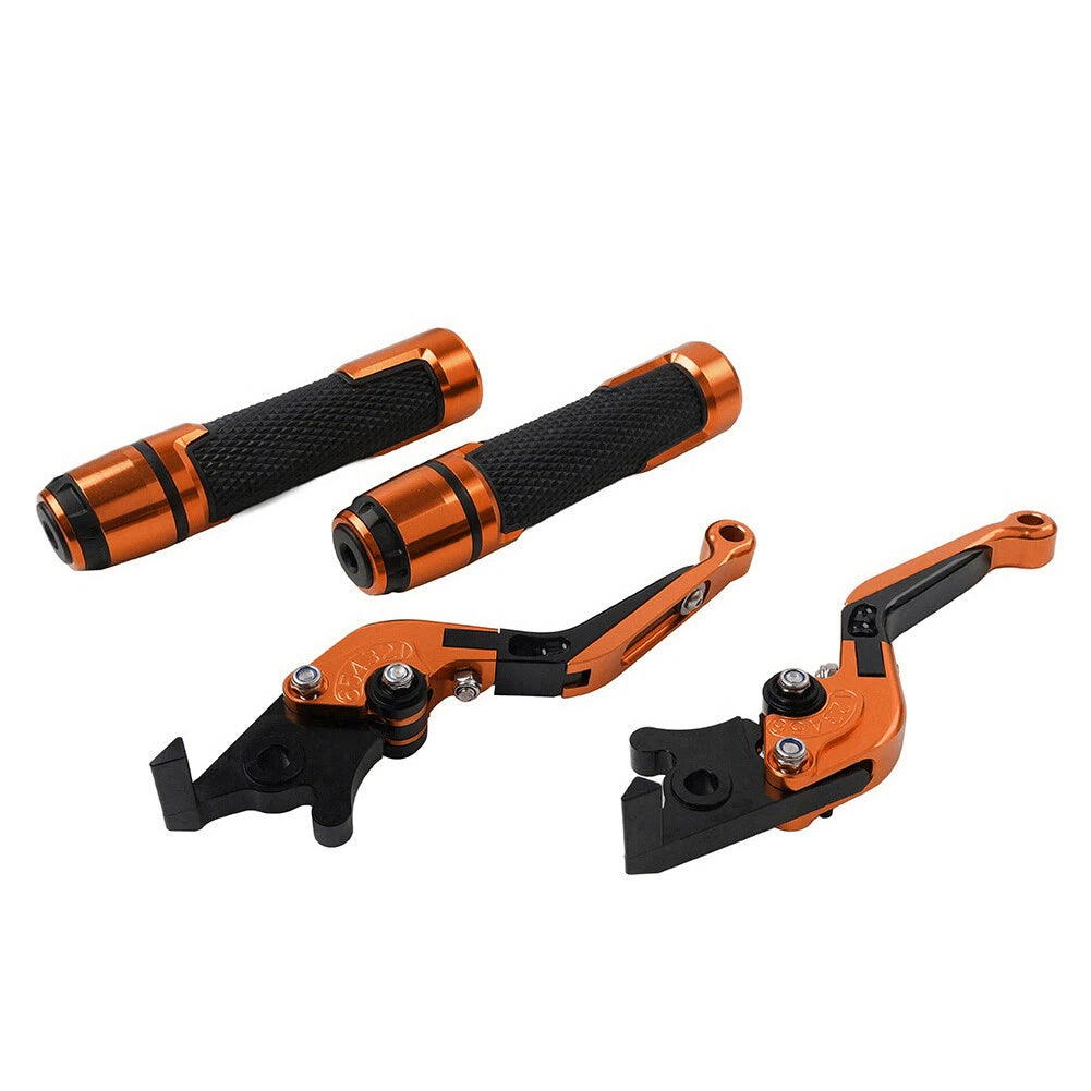 Set of 2 Orange Extendable Brake Clutch Levers for Suzuki GSXR150