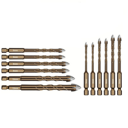Set of 12 Carbide Drill Bits for Marble, Tile, Ceramic, Glass, Concrete