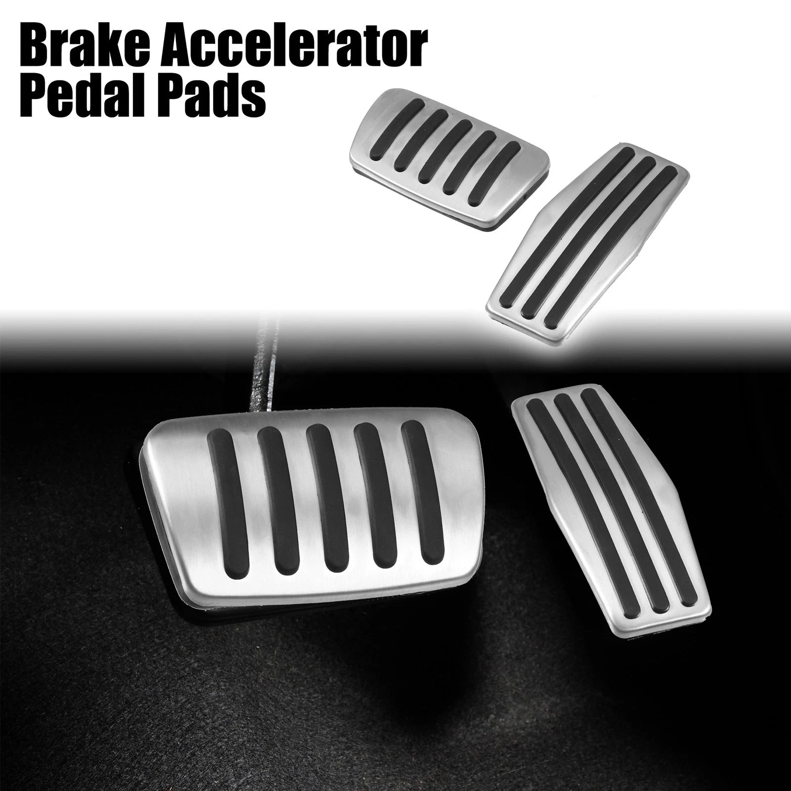 Brake Gas Accelerator Pedal Covers 2Pcs for Cadillac Buick Silver Tone (2000–2018)