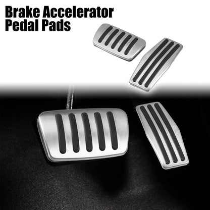 Brake Gas Accelerator Pedal Covers 2Pcs for Cadillac Buick Silver Tone (2000–2018)