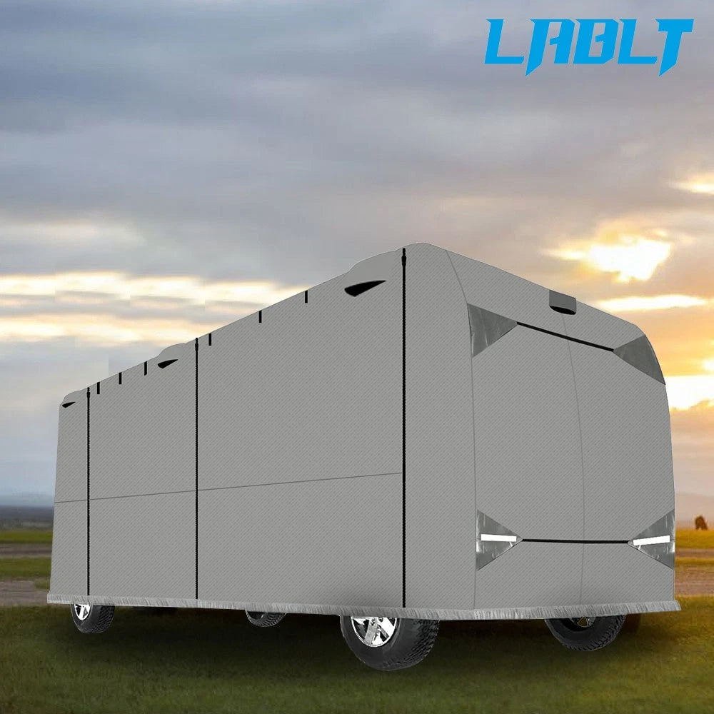 RV Cover for Class A (40'-43') with 2 Straps & 4 Tire Covers