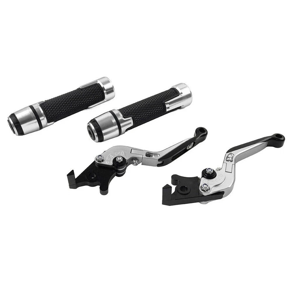 Folding Extendable Brake Clutch Lever Handle for Suzuki DL1000 (2002–2022) Silver