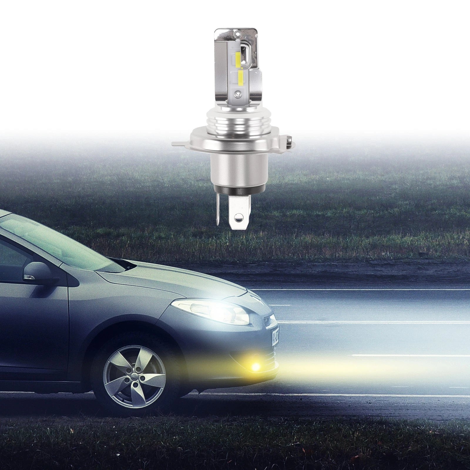 H4 LED Light Bulbs for Auto (6000K Cold White)