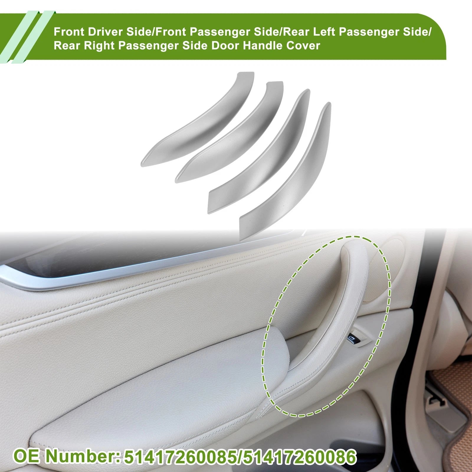 Door Panel Handle Pull Trim Cover for BMW 3 Series F30 (2013–2018)