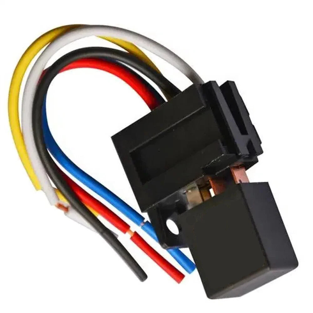 5-Pin 40A 12V Car Oil Pump Relay + Air Conditioning Relay Socket for
