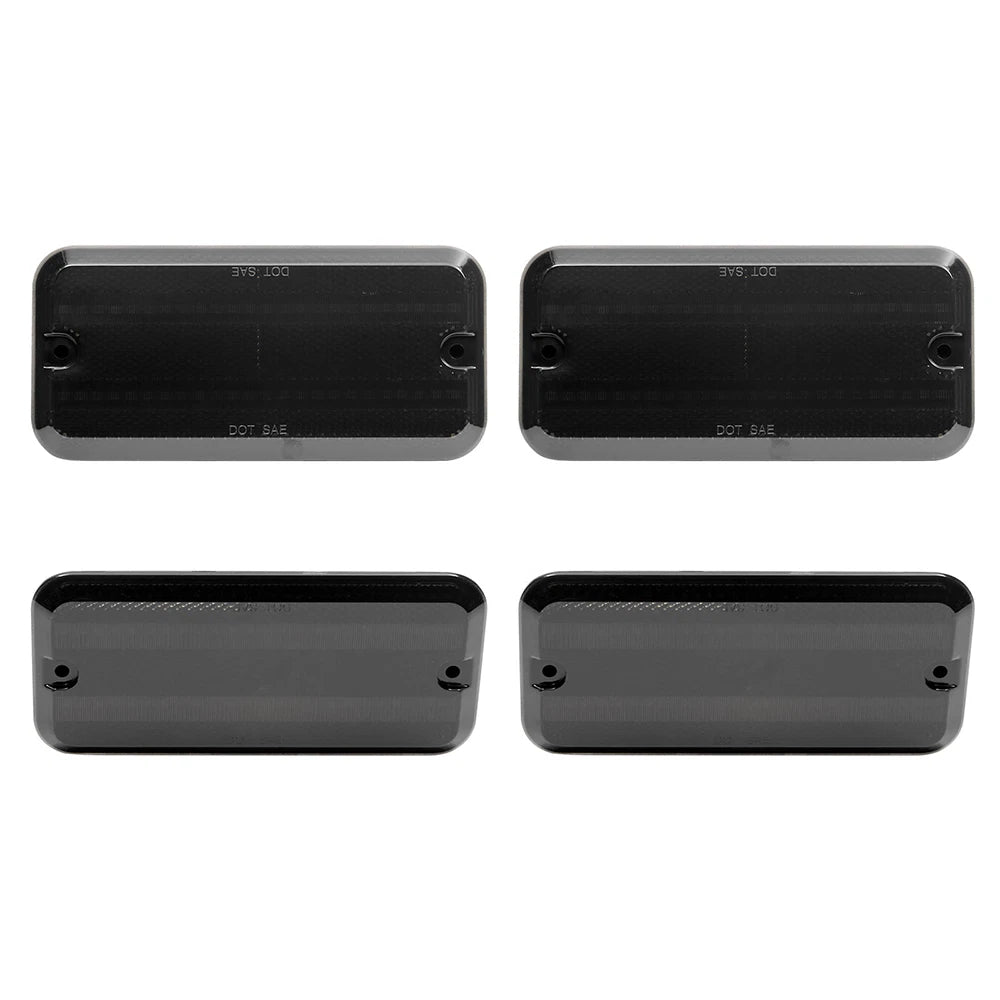 Set of 4 Smoke White LED Side Marker Lights for Chevy G10 G20 GMC G1500 G2500 (1985–1995)