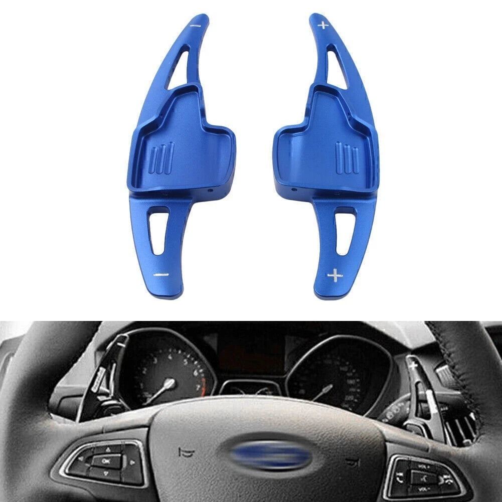 2X Shift Paddle Shifter Extension for Ford Focus (2015–2017) & Escape (2017–2019) Blue