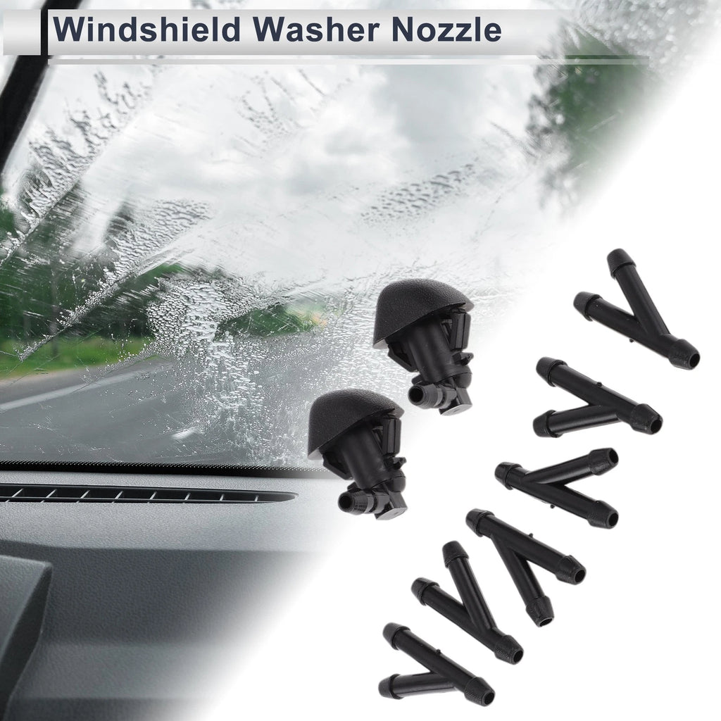 Washer Nozzle with Hose Connector 6 Piece Set for Honda Black (2012–2015)