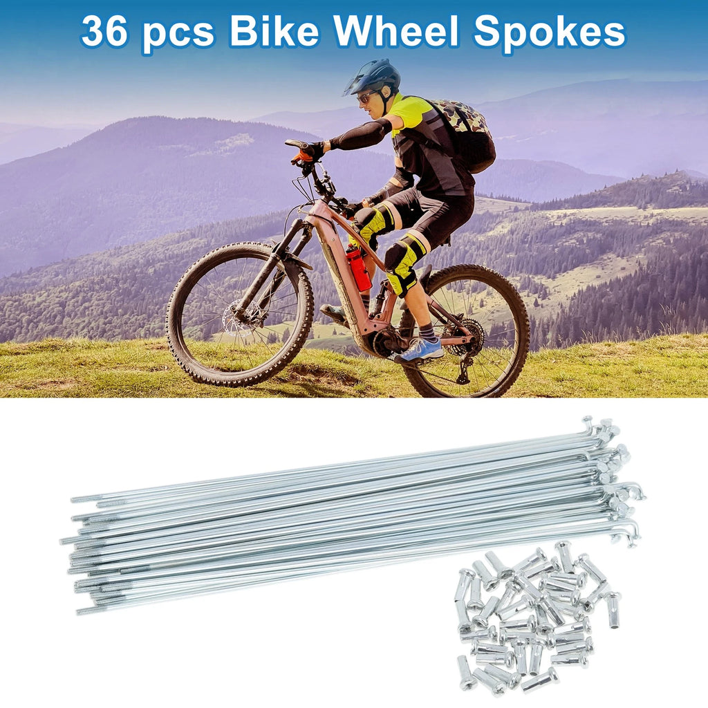Bicycle Wheel Spokes Set 181mm Galvanized Carbon Steel for 14G (36)