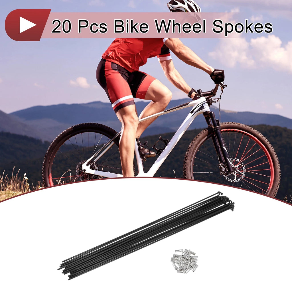 Bicycle Spokes Replacement Set 13G 287mm 304 Stainless Black for Bike (—)