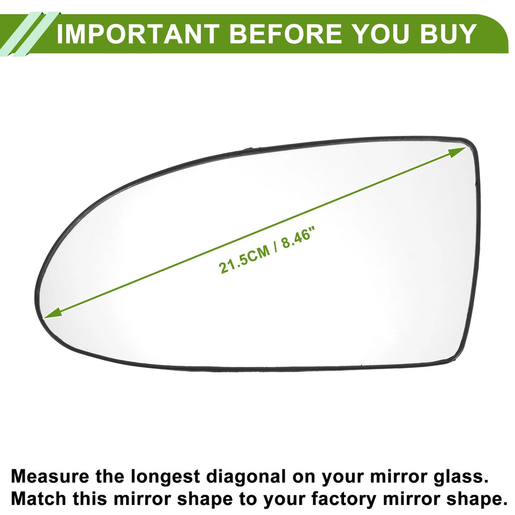 Left Heated Mirror Glass Replacement for Hyundai ACCENT 2005–2009