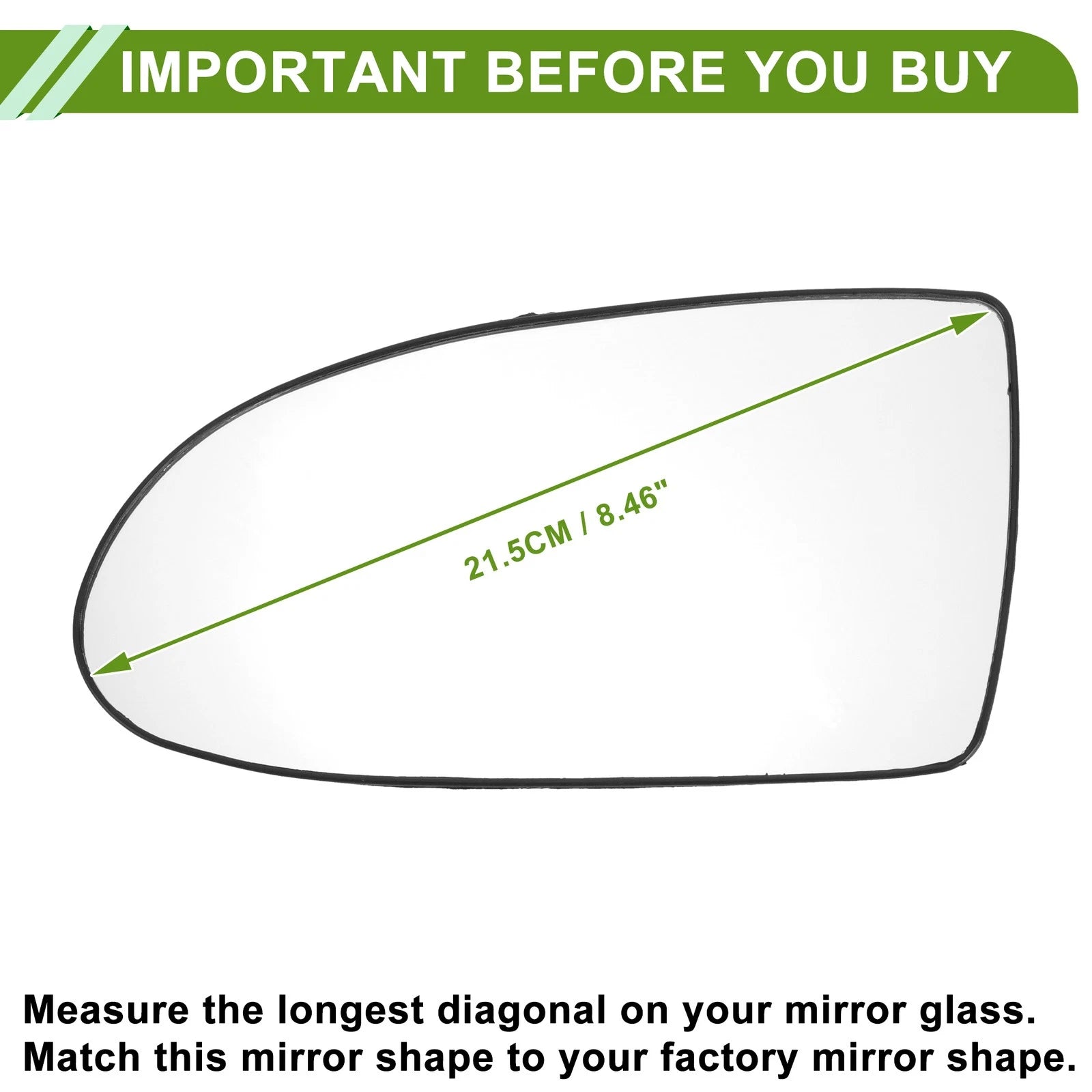 Left Heated Mirror Glass Replacement for Hyundai ACCENT 2005–2009