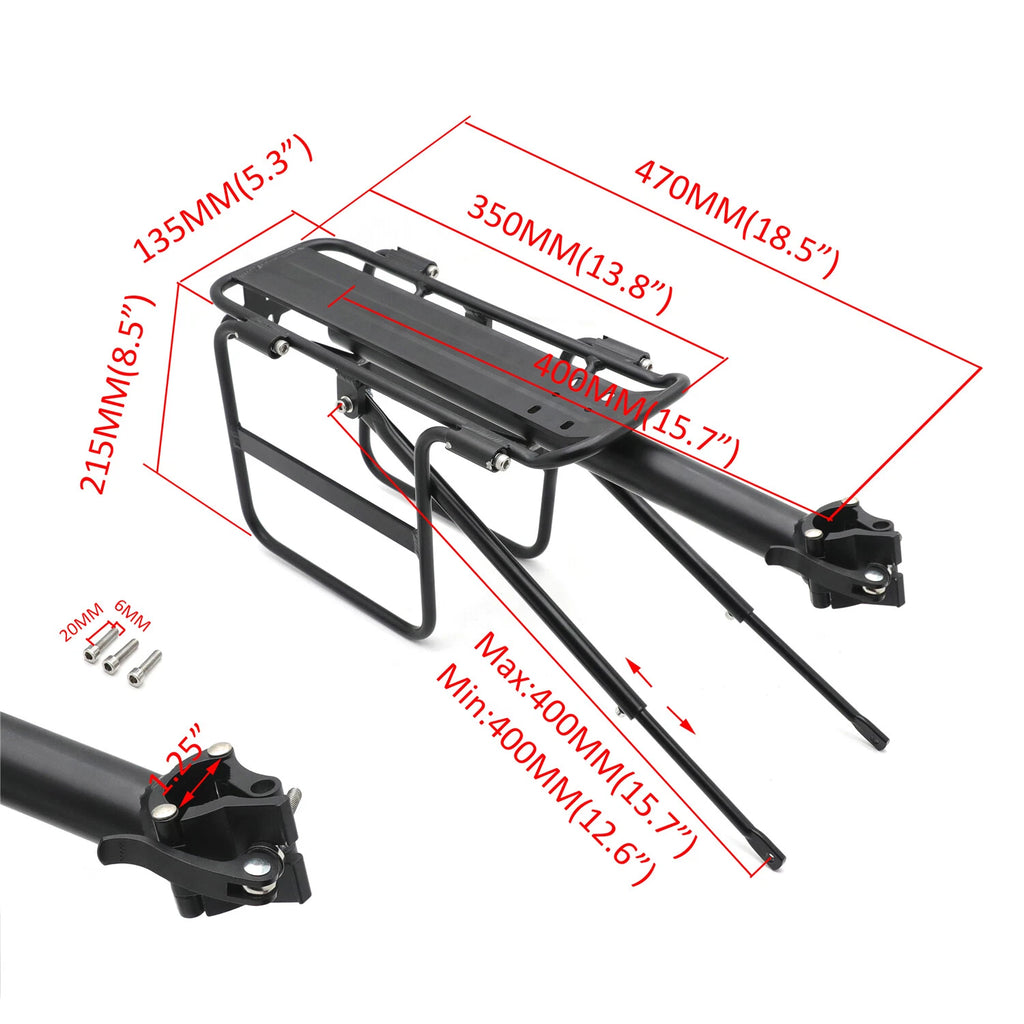 Rear Rack Fender for Bicycle (Adjustable Side Wing)