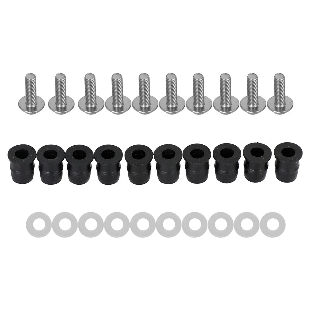 10x Aluminum M5x16mm Screen Bolts Rubber Well Nuts for Yamaha