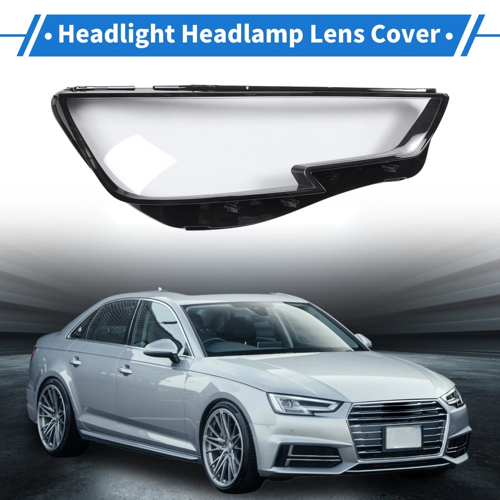 Front Right Headlight Lens Cover Replacement for Audi A4 (2016–2019)