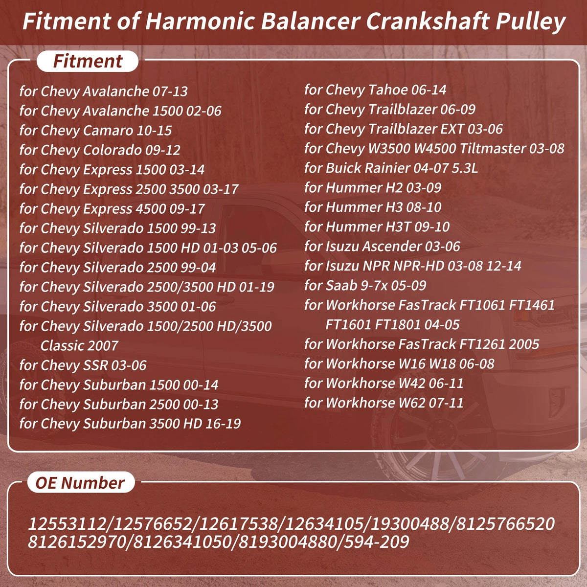Harmonic Balancer Crankshaft Pulley for Chevy Buick Hummer (No.594-209)