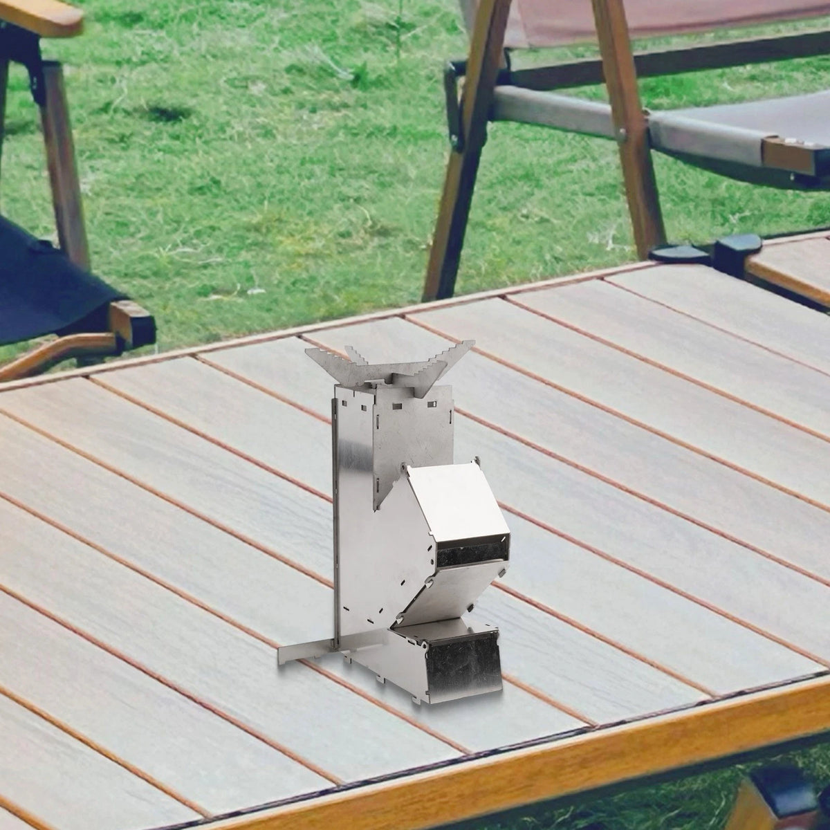 Foldable Camping Wood Stove for Outdoor Use (Collapsible, Stainless)