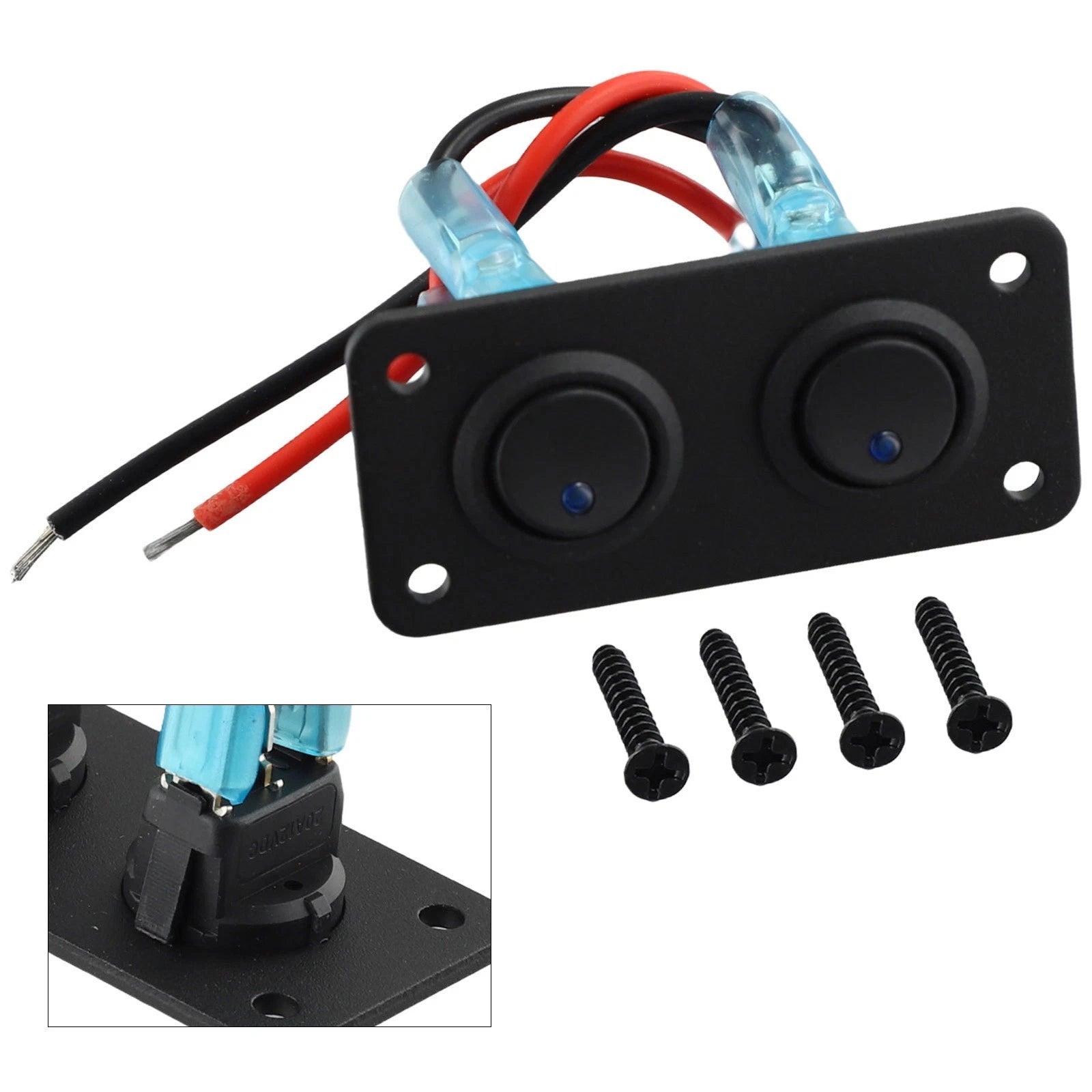 Rocker Switch Panel for Universal Vehicles (12-24V) 7240mm Black Replacement