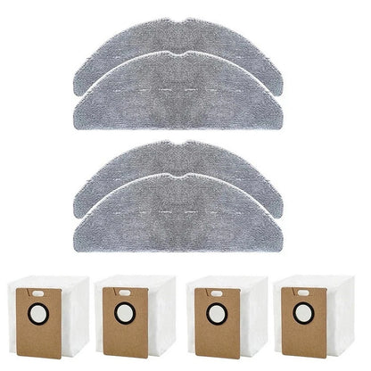 Set of 4 Replacement Dust Bags and Mop Cloths for Lubluelu B40 B40 Plus