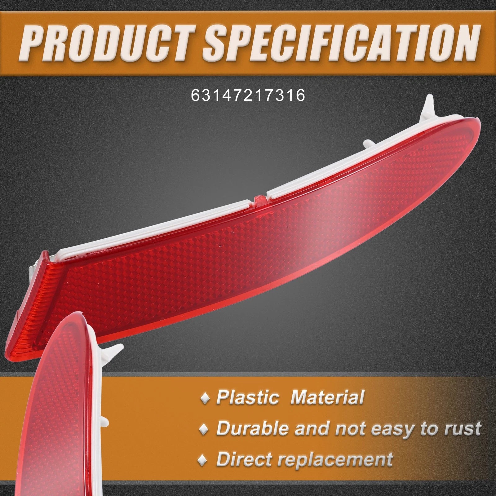 Rear Right Bumper Reflector Light Cover Replacement for BMW X3 F25 (2011–2014)