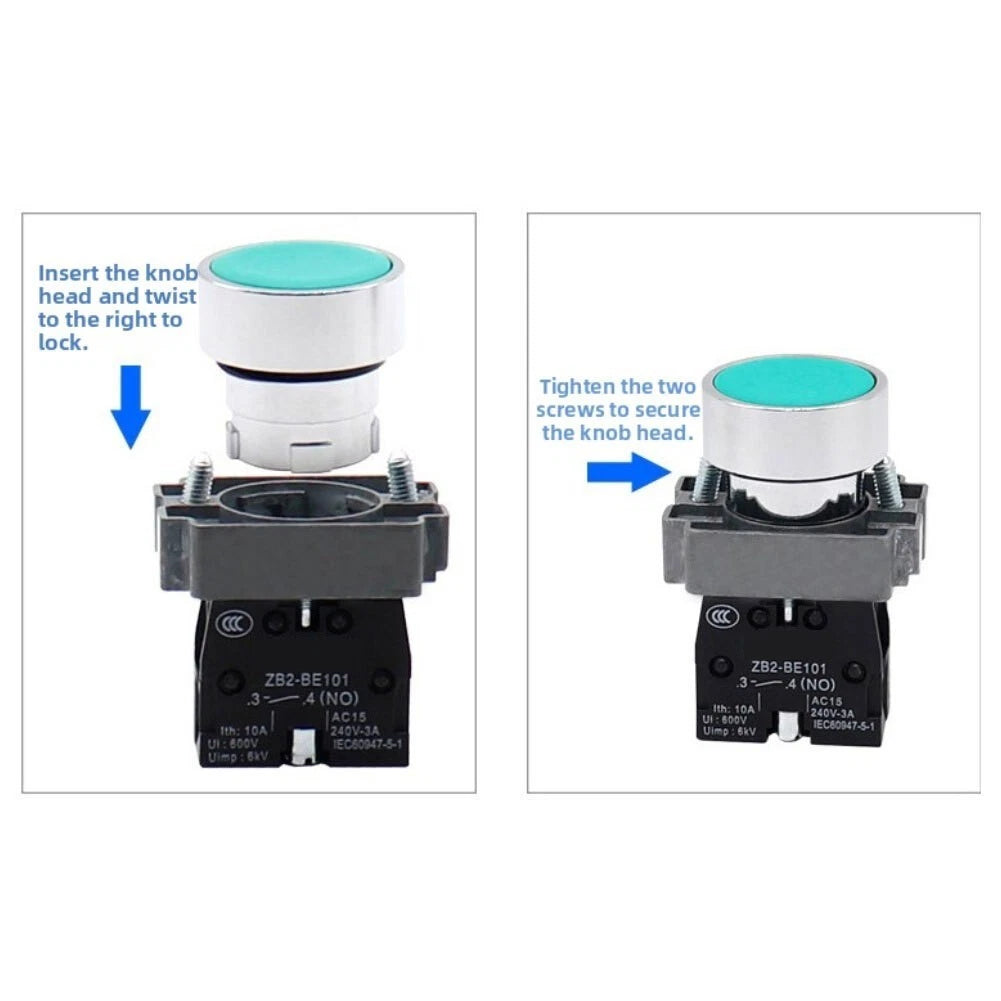 10pcs 22mm Pushbutton Switches for Industry (No Specific Make/Model)