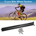 Bicycle Spokes Nipple Set 304 Stainless Black for Universal 199mm (14G)