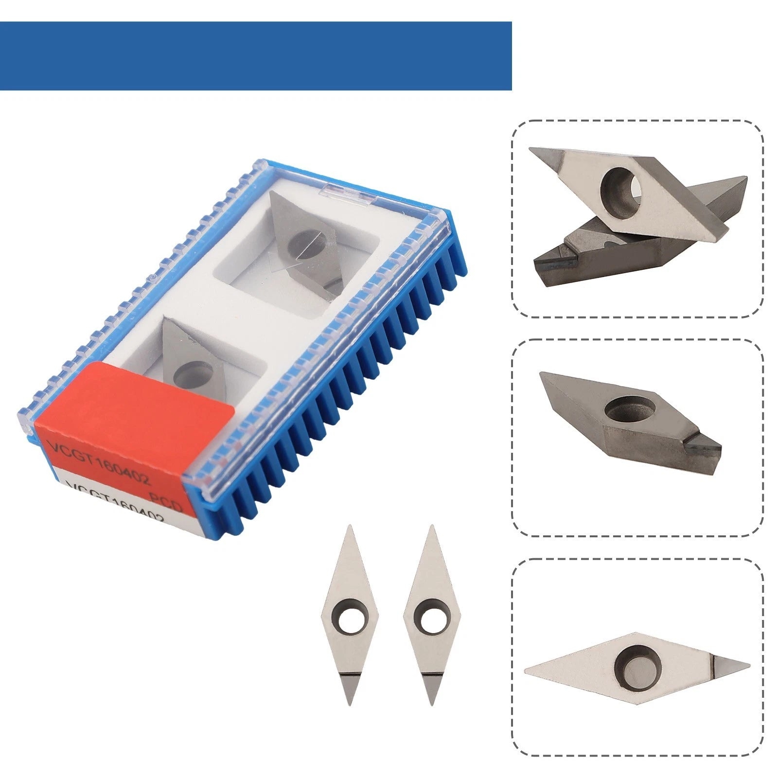 2X VCGT160402 PCD CNC Inserts for