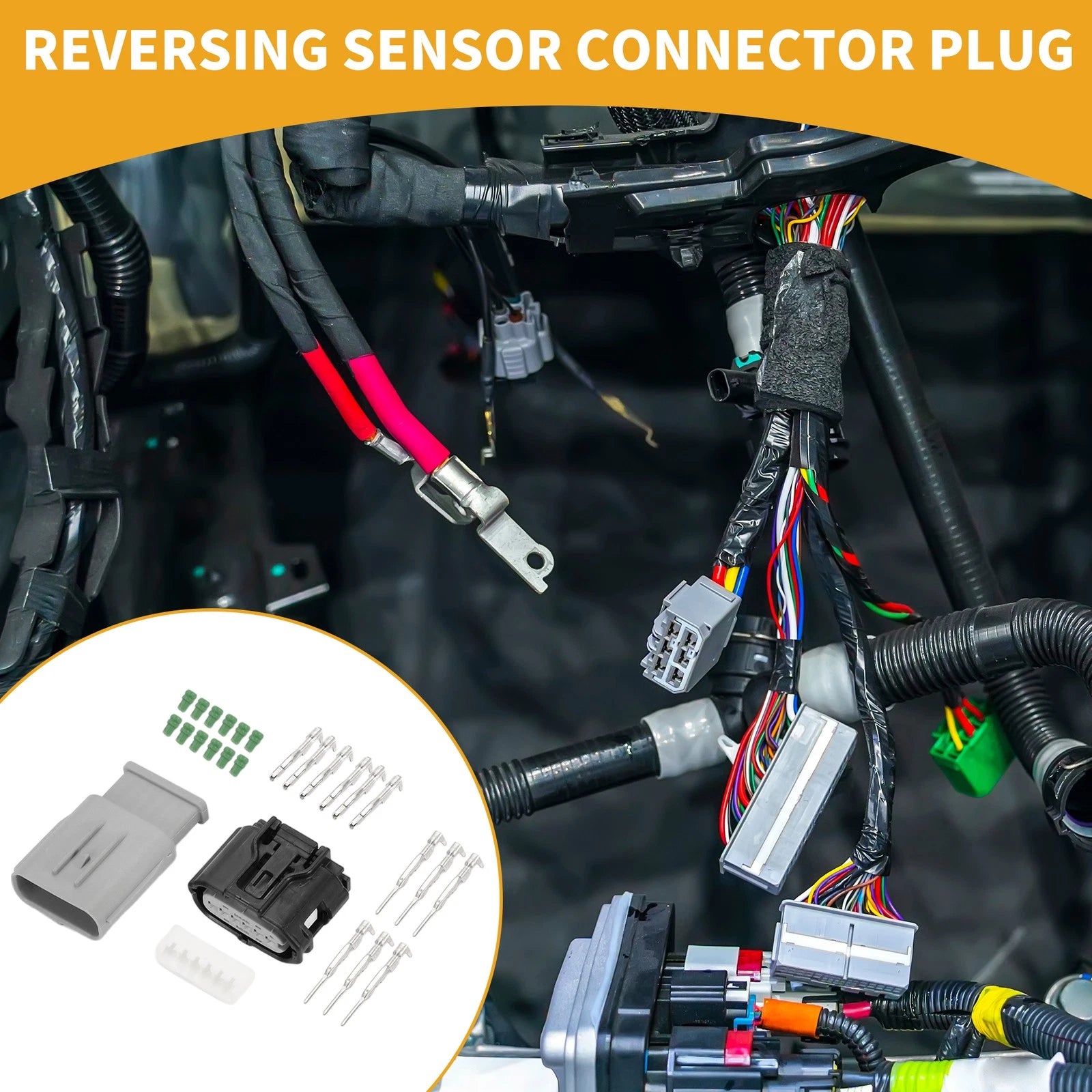 Reversing Sensor Connector Plug 6 Pin Replacement for Toyota Mazda (1 Set)