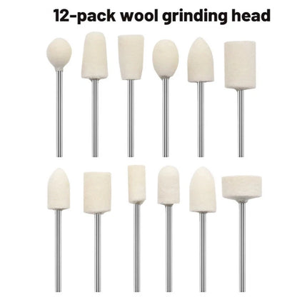 12 Pcs Wool Felt Grinding Head Rotary Tool Abrasive Set