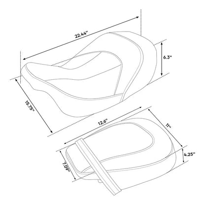 Driver Passenger Seat for Harley Electra Street Road Glide (2009–2023)