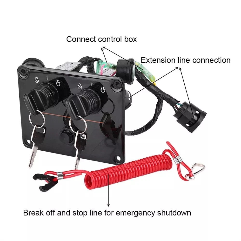 Top Twin Dual Key Switch Assembly for Yamaha (6K1-82570-08, 6K1-82570-13-00)
