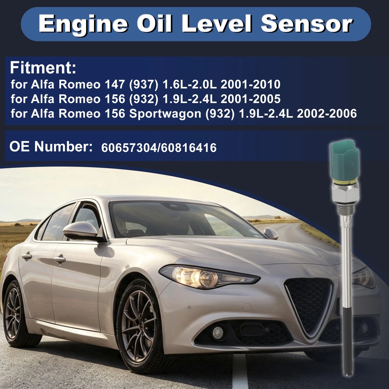 Engine Oil Level Sensor for Alfa Romeo 147 (937) 2001–2010 60657304