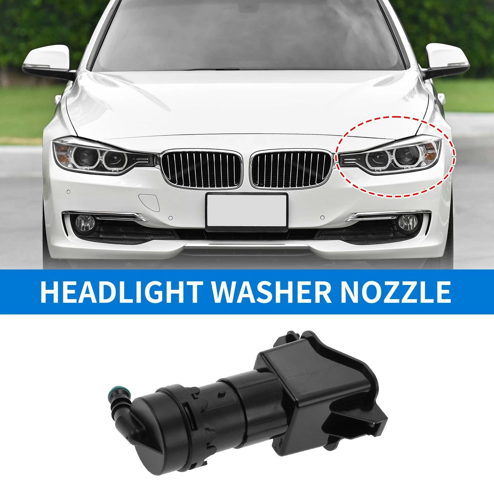 Front Driver Side Headlight Washer Nozzle Replacement for Audi A6 (2005–2011)