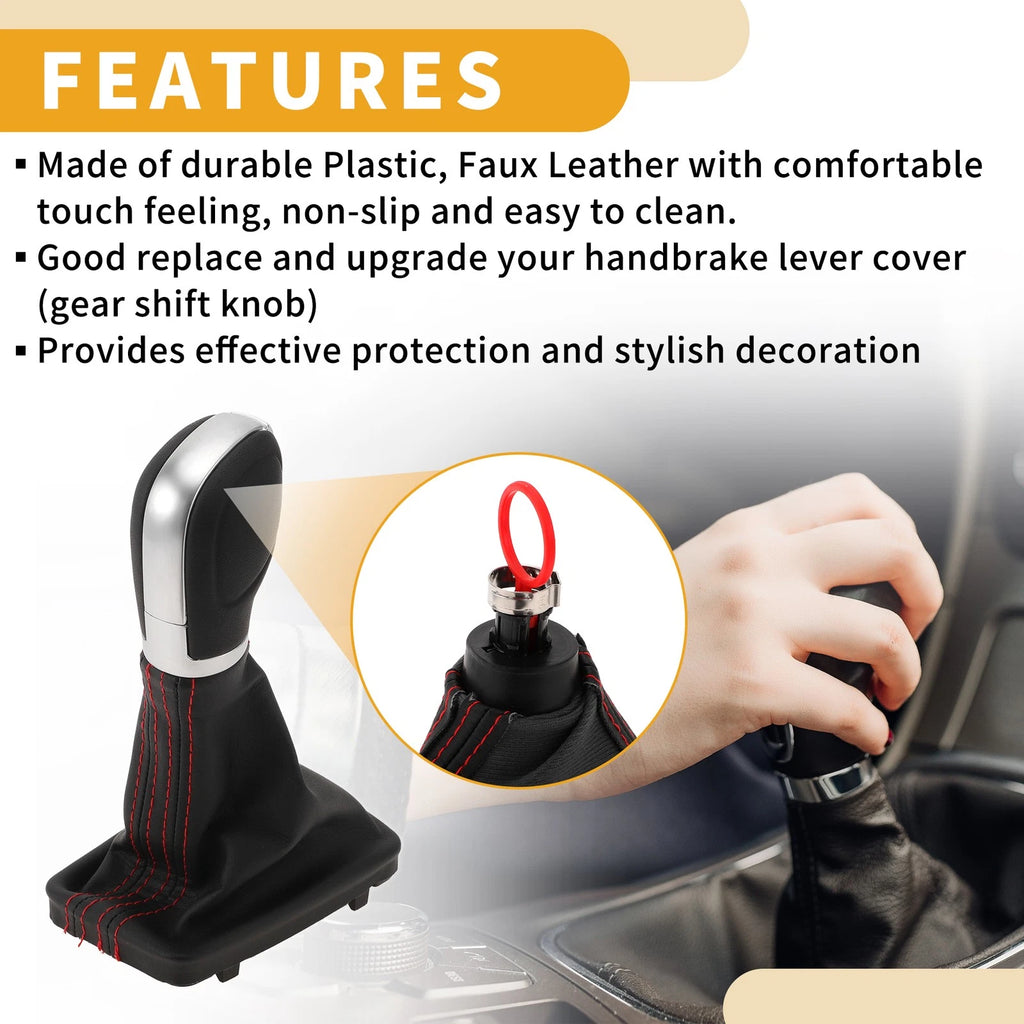 Automatic Shift Knob with Boot Cover Replacement for Volkswagen Tiguan (2012–2015)