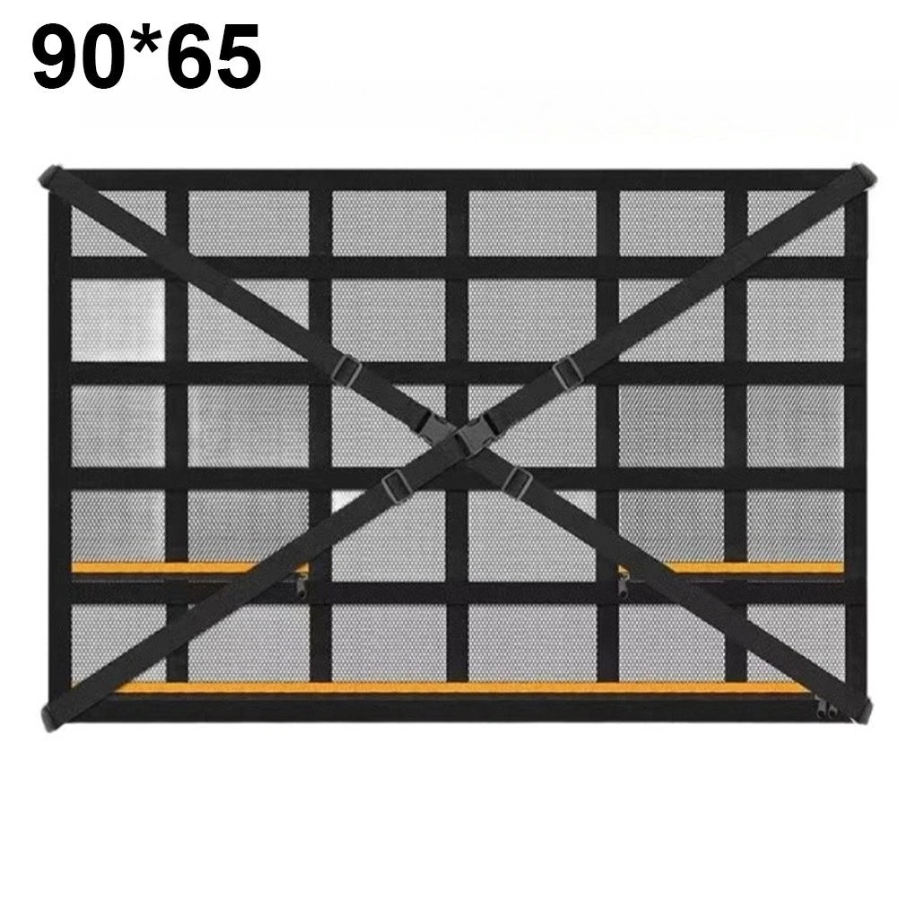 Vehicle Roof Storage Net 90 x 65 cm Double Layer with Zipper for SUV Use
