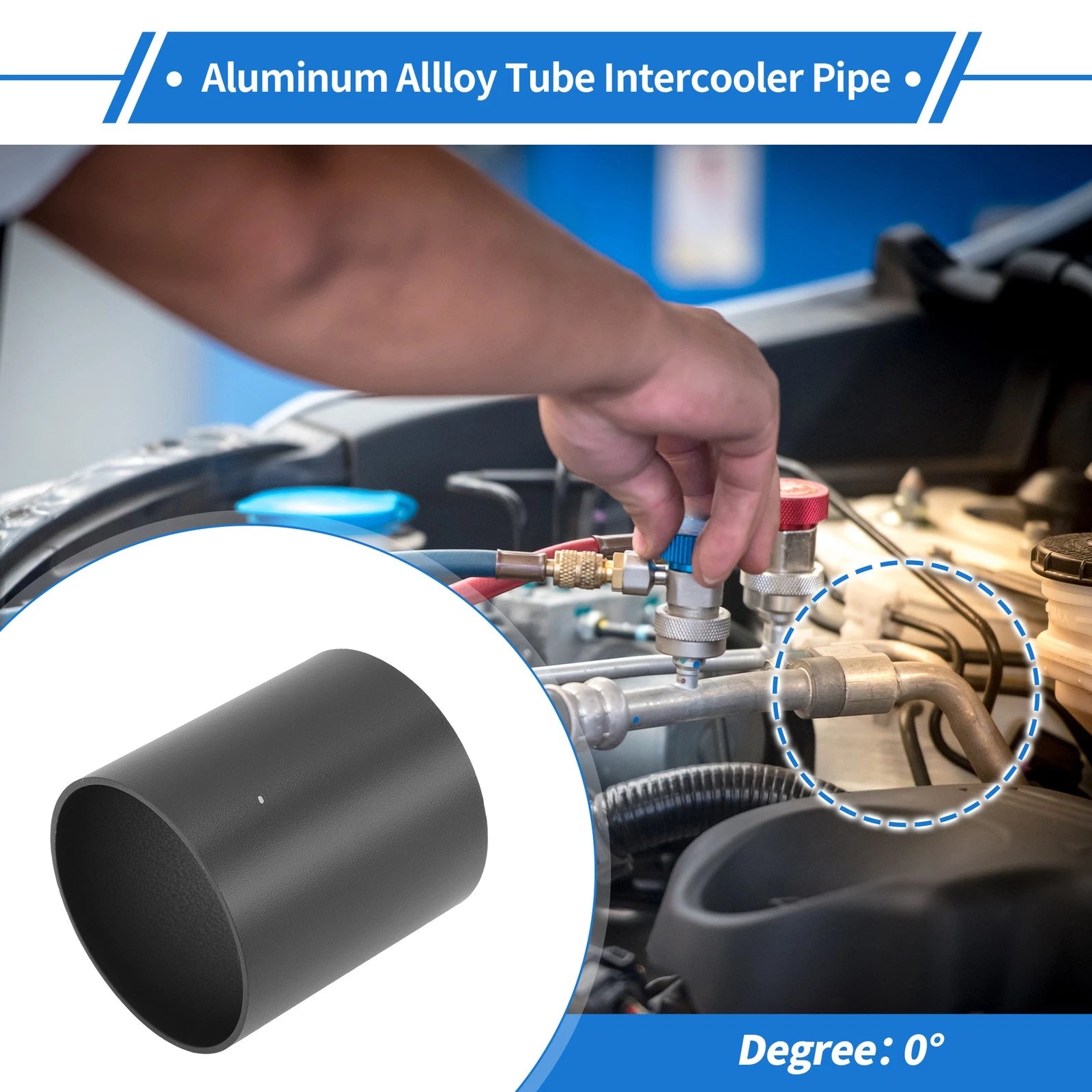 2.76" OD Intercooler Pipe for Universal Applications (0° Angle)
