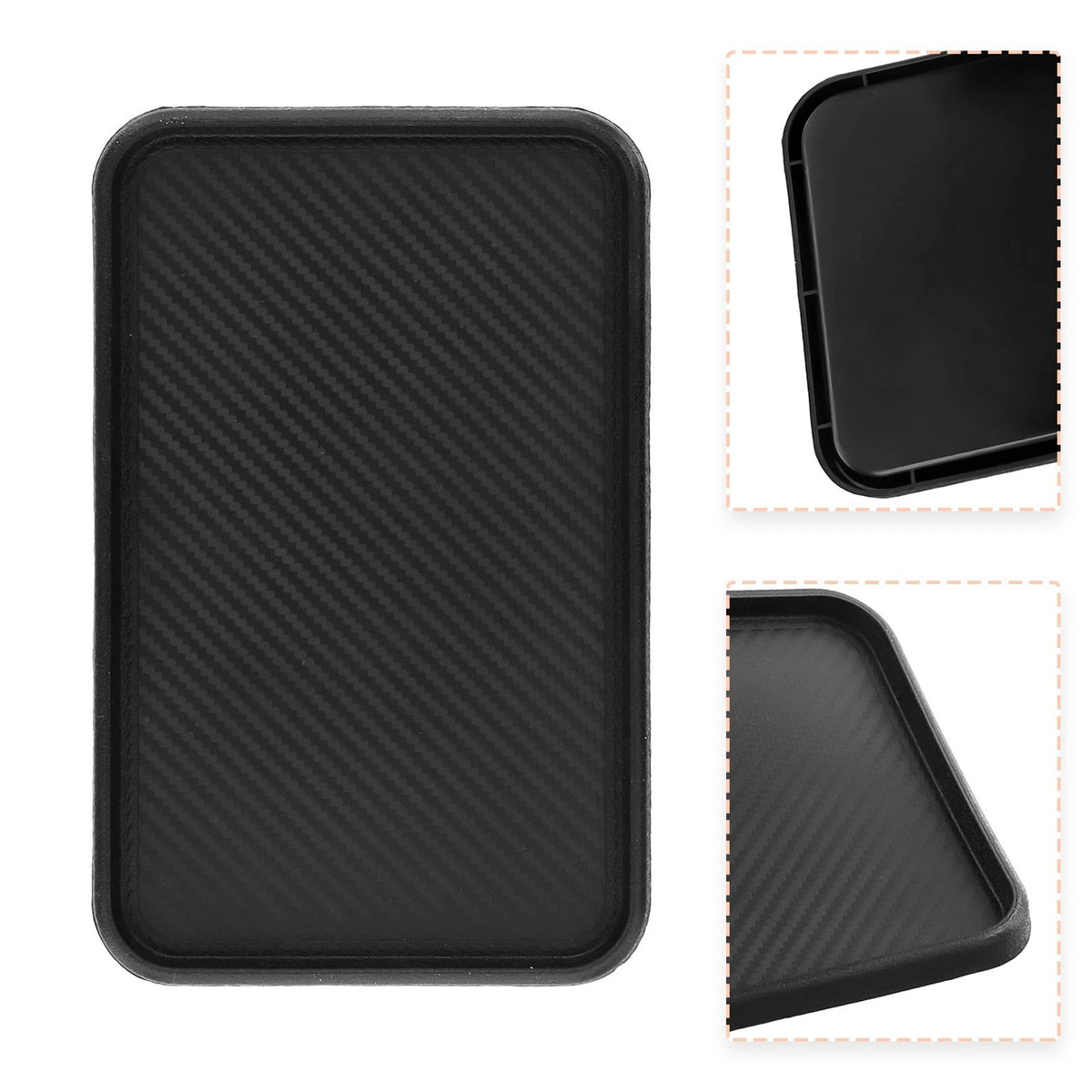 Dashboard Mat for Car Catcher Pad (200x128mm) Non-Slip Silicone Black