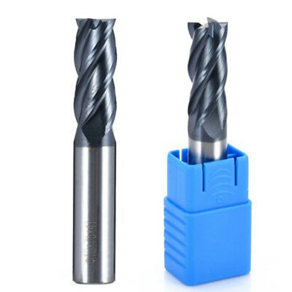 12MM Flat Bottom End Mill for (HRC50, 4 Flute, 75MM Length)