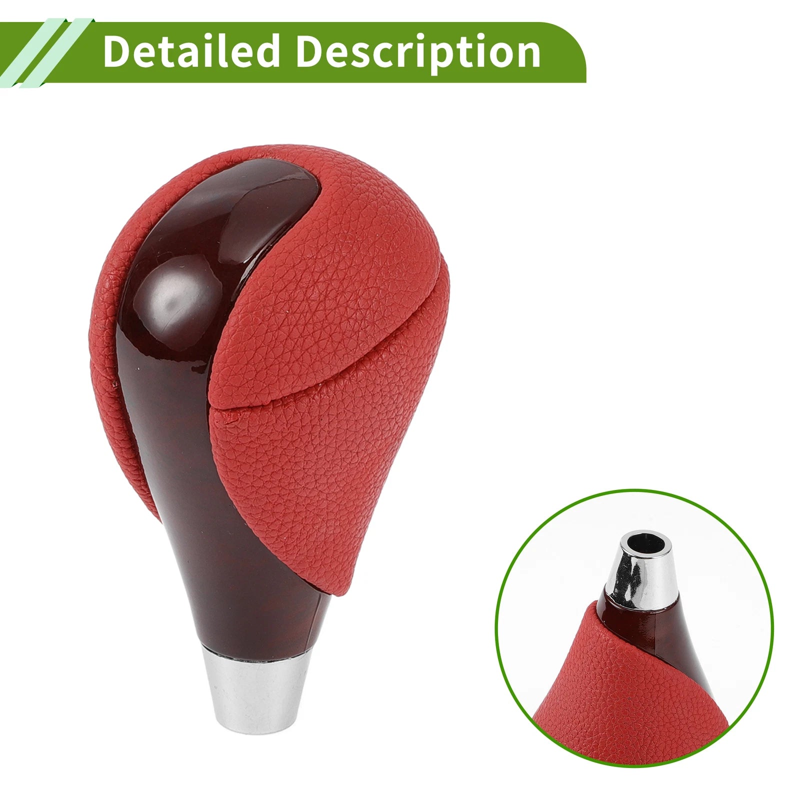Automatic Gear Shift Knob for Lexus ES350 (2007–2015) Plastic Faux Leather Red Brown